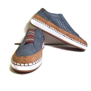 Blue Faux Suede Cork Sneakers39